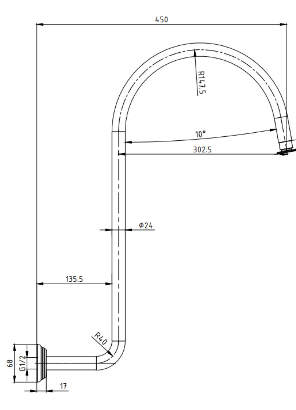 Thumbnail: Clasico Range- Gooseneck Shower Arm