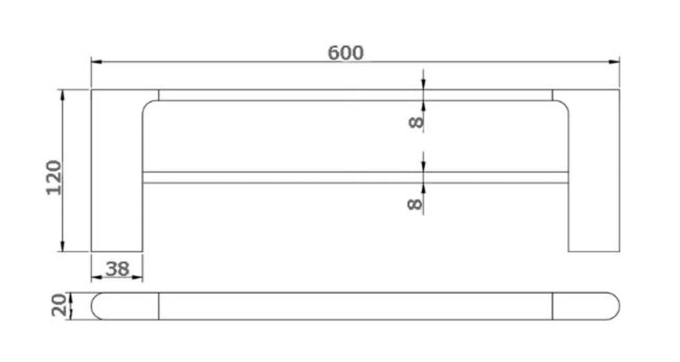 Thumbnail: Kompakt Rund Range-Double Towel Rail 600mm