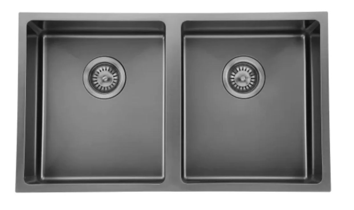 Double Bowl PVD Gun Metal Finish  760x440x200mm