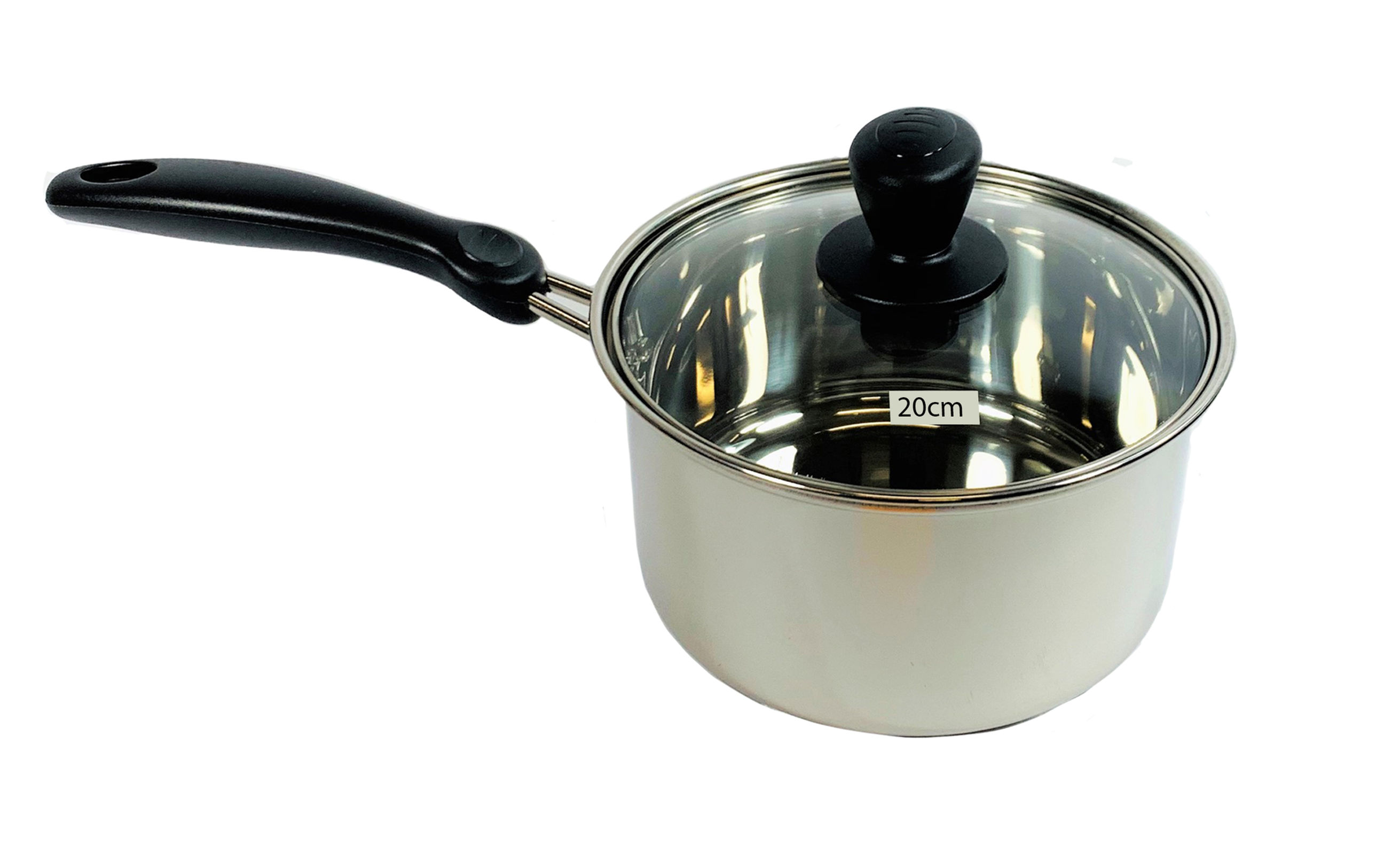 20 CM/7.8"【ES】STAINLESS STEEL SAUCEPAN 帶蓋不銹鋼單柄鍋