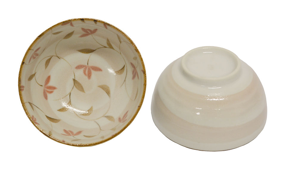 Thumbnail: 2 PCS * 6.1" JAPANESE DONBURI BOWL-PINK FLOWER 日本粉紅花瓷碗 2 個