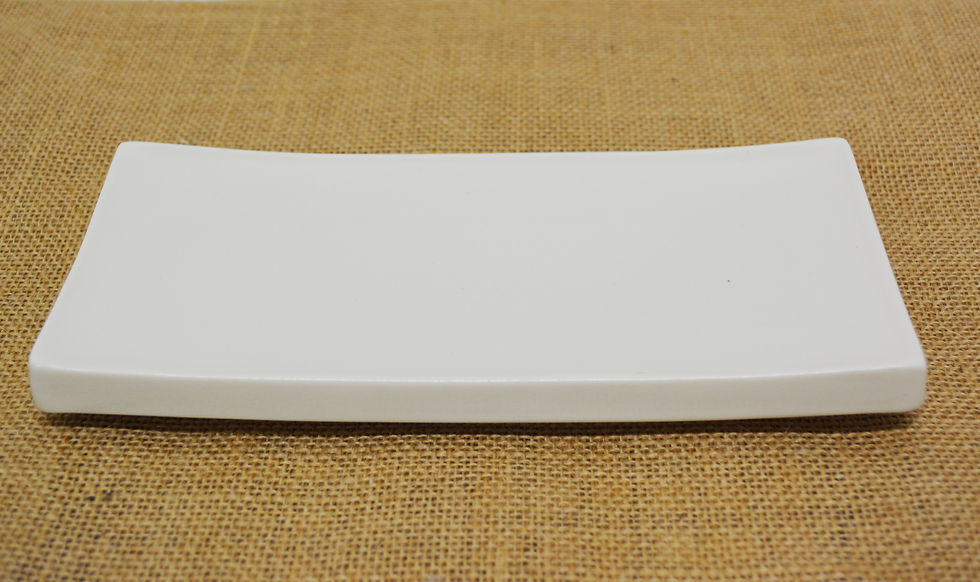 Thumbnail: 【ES】4 PCS OF WHITE CERAMIC LONG PLATE 白色長方形餐盤 * 4個