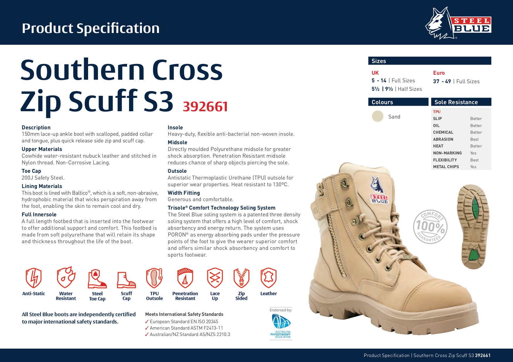 steel blue southern cross zip s3