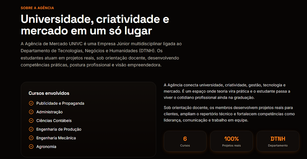Agência de Mercado UNIVC abre inscrições para Empresa Júnior multidisciplinar