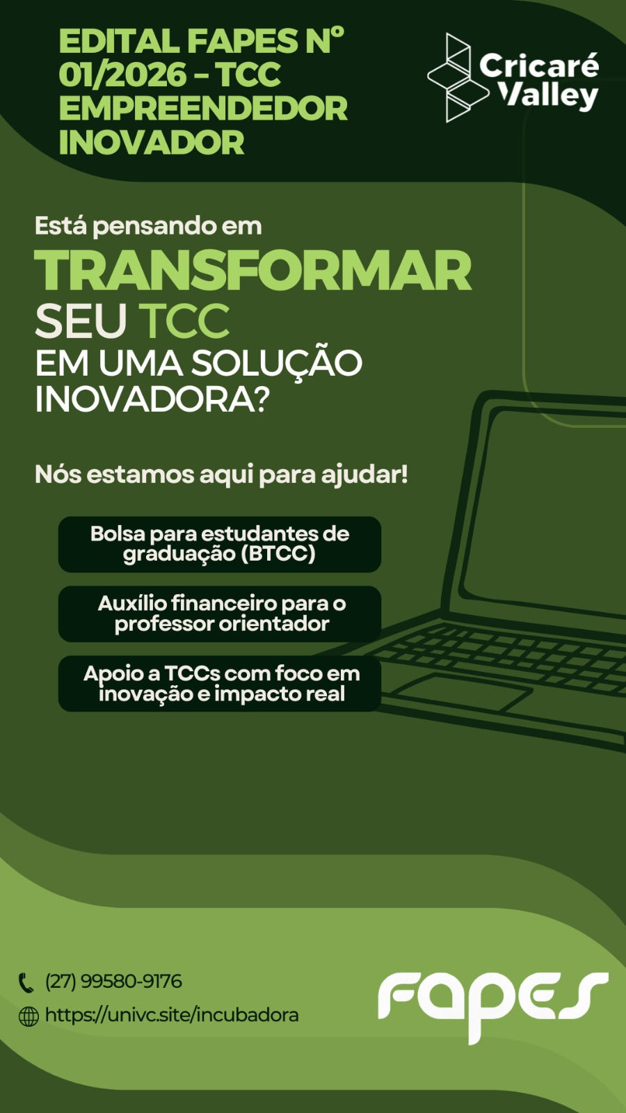 FAPES lança edital para incentivar TCCs com foco em inovação e empreendedorismo no Espírito Santo