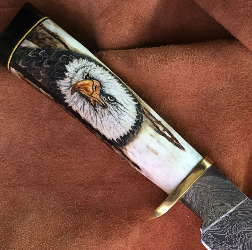 Eagle scrimshaw