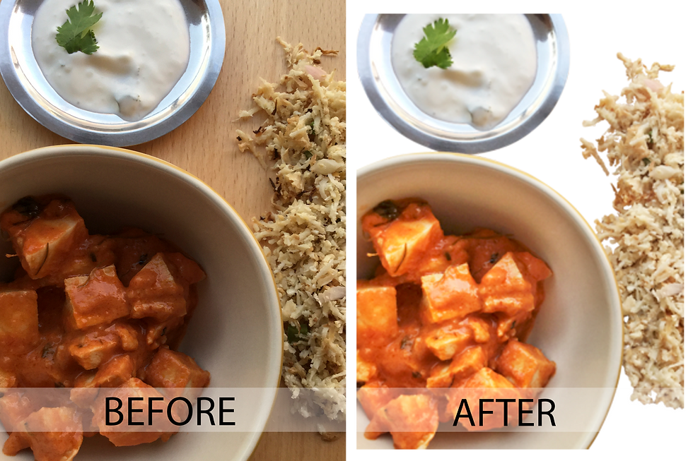 food photo enhancement, background remov
