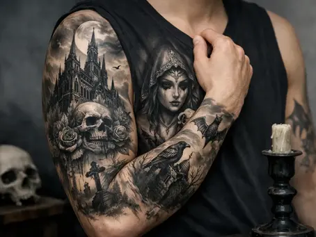 Black and Grey Gothic Tattoos That Last