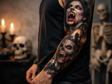 12 Horror Sleeve Tattoo Examples With Bite