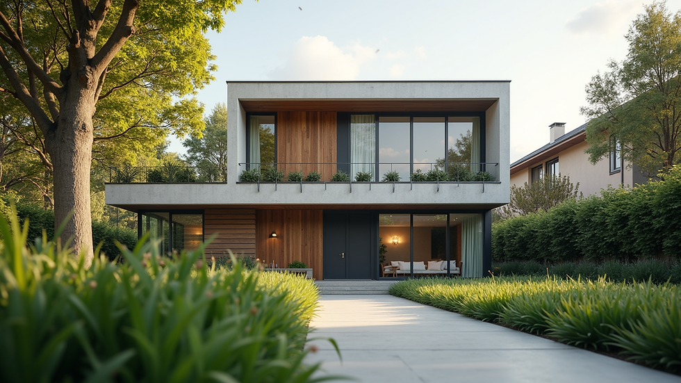 Eye-level view of a modern residential property