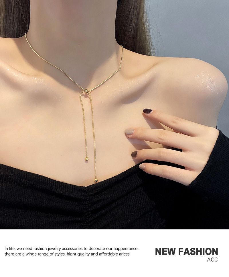 Thumbnail: DIEYURO Stainless Steel Retro Creative Unique Design Adjustable Necklace Female 