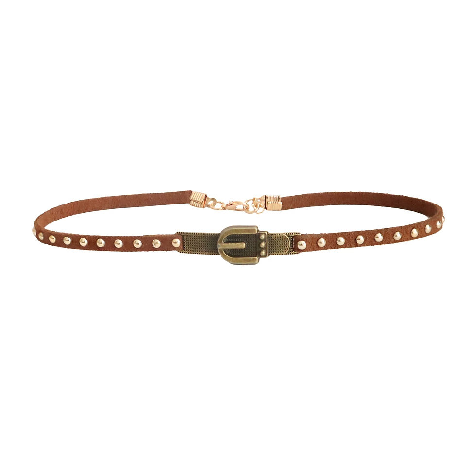 Thumbnail: Punk Vintage Brown Leather Choker Necklace For Women Spice Girls Decoration Coll