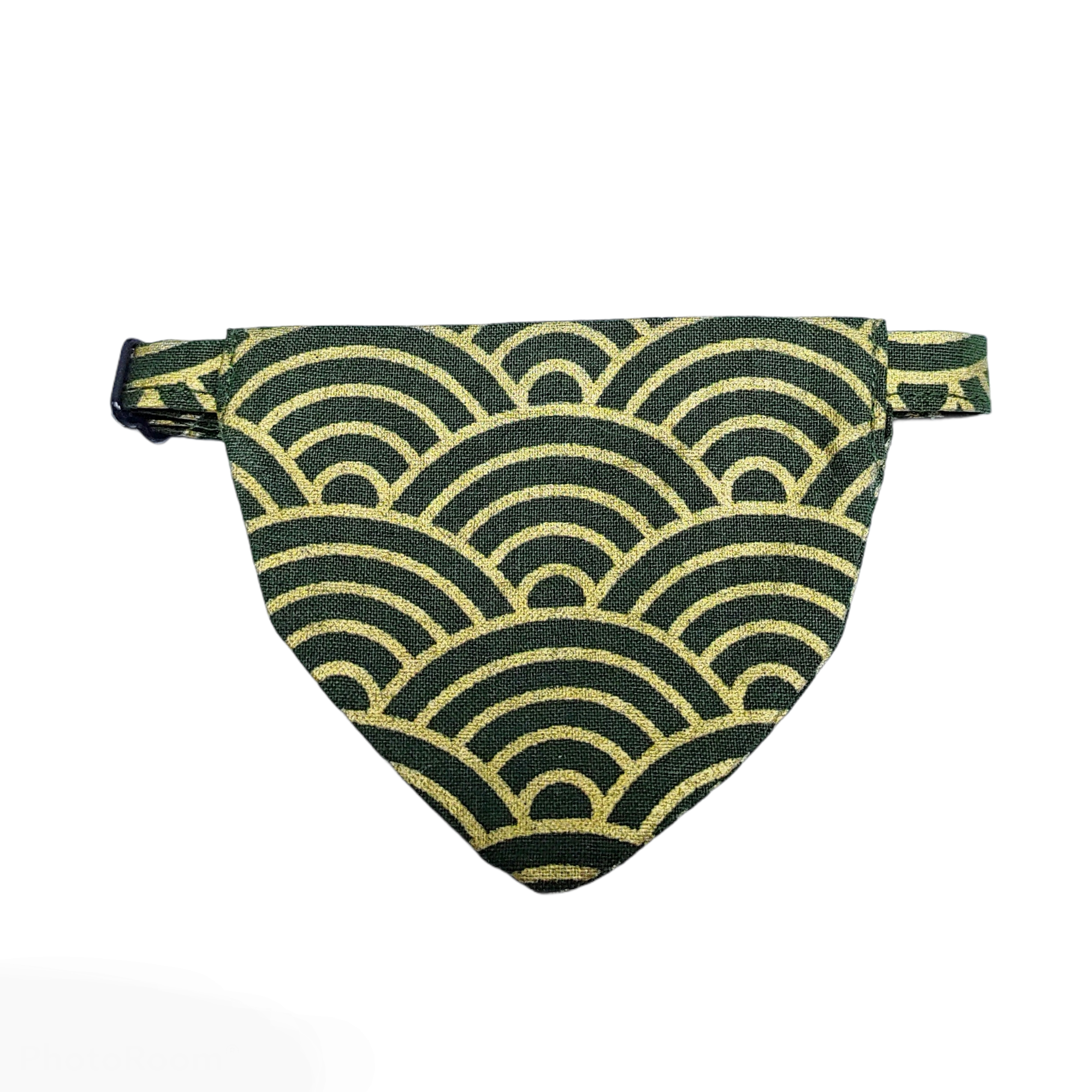 Gold Seigaiha Print Bandana