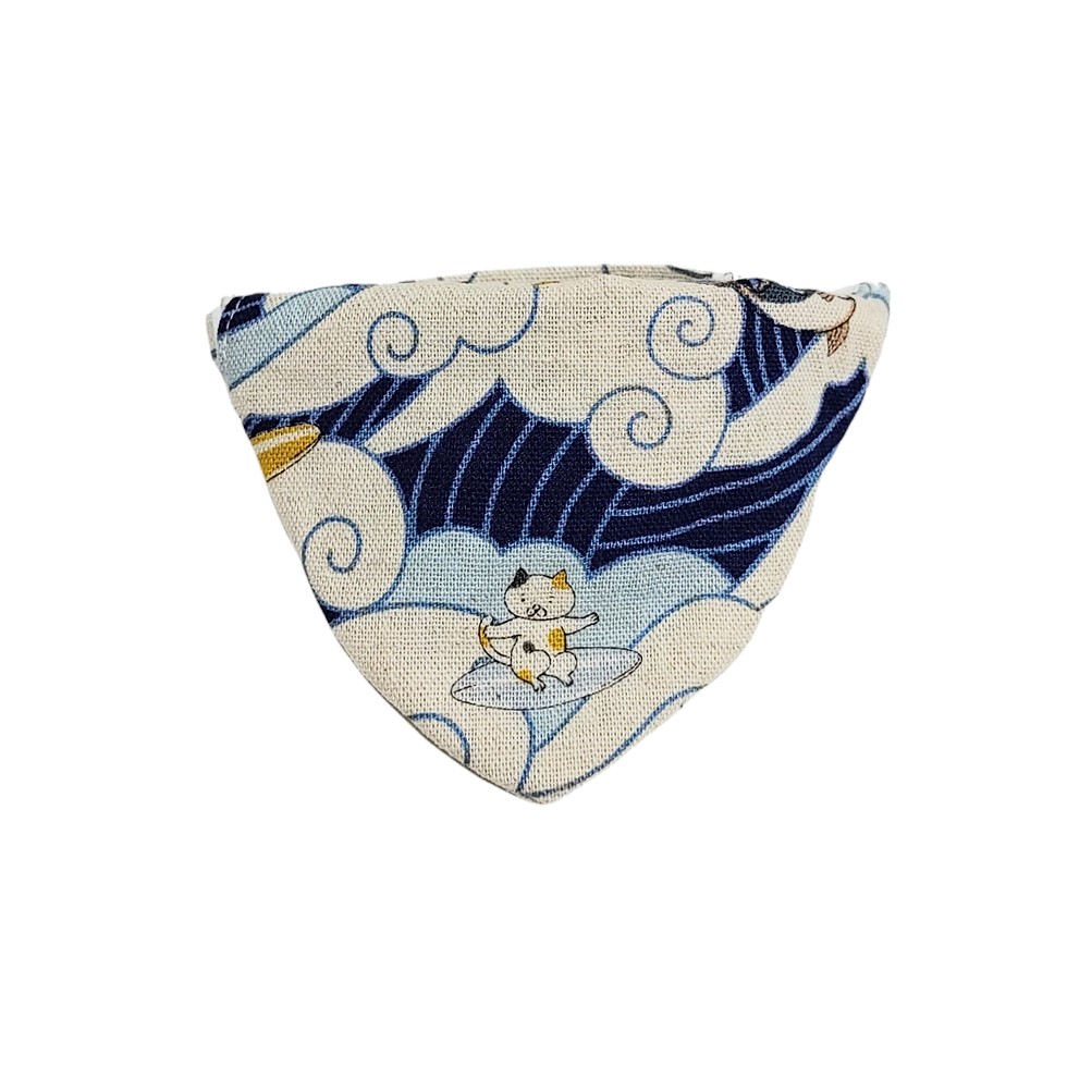 Thumbnail: 貓滑浪花布頸巾 Cat Surf Board Bandana
