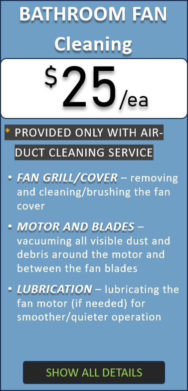 Bathroom Fan Cleaning $25/ea