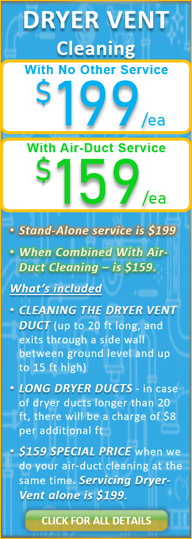 Dryer Vent Cleaning As Low As $159/ea