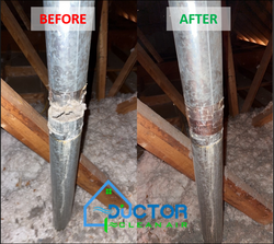 Dryer vent in attic