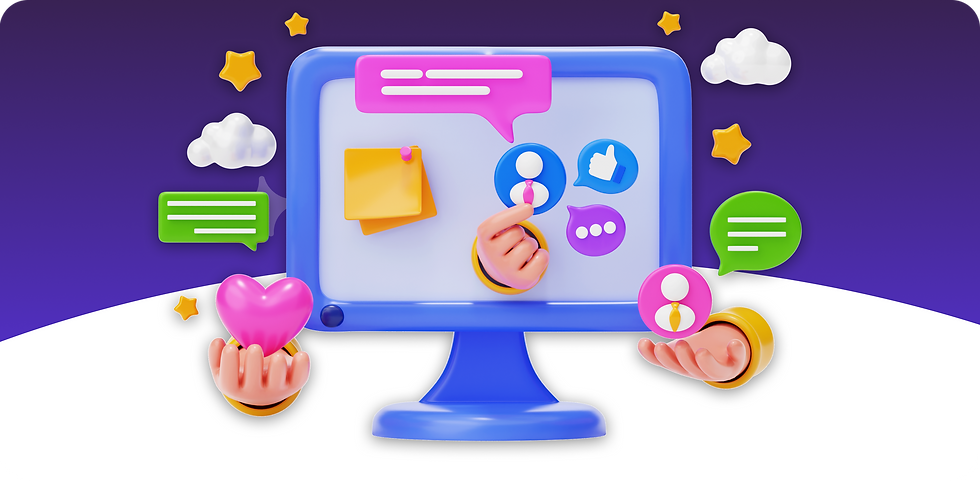 actionable items imagery on a desktop with fun icons