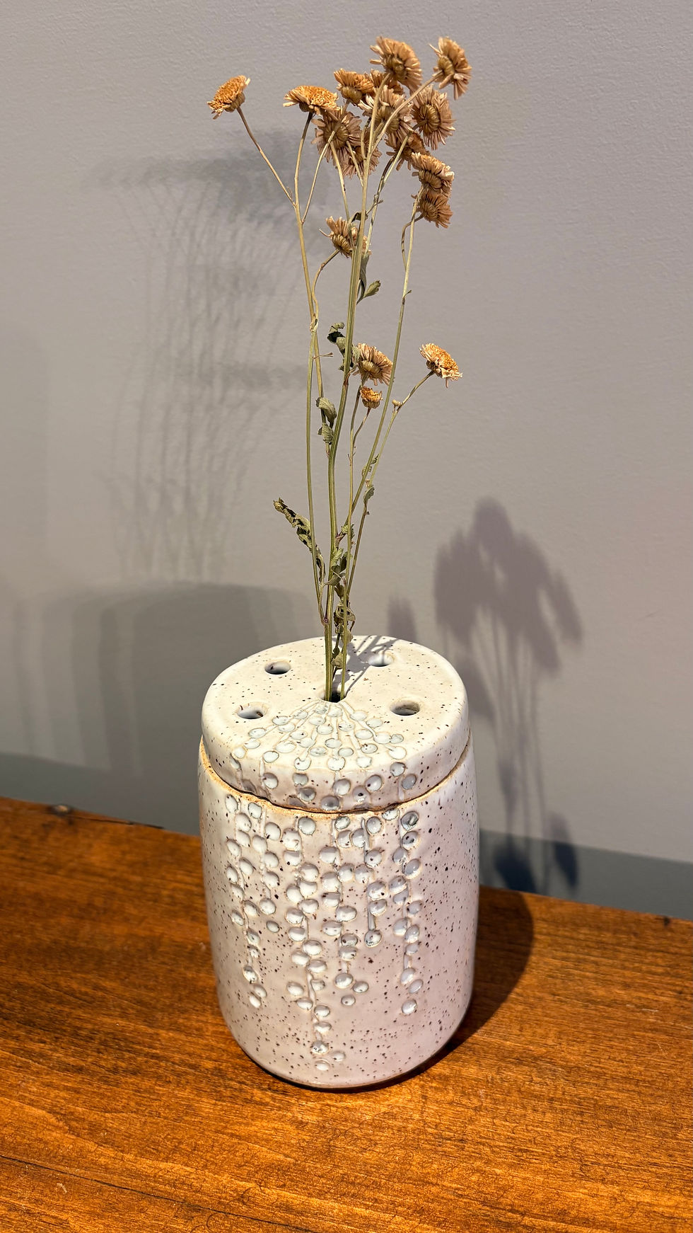Thumbnail: Carved Bud Vase with Flower Frog