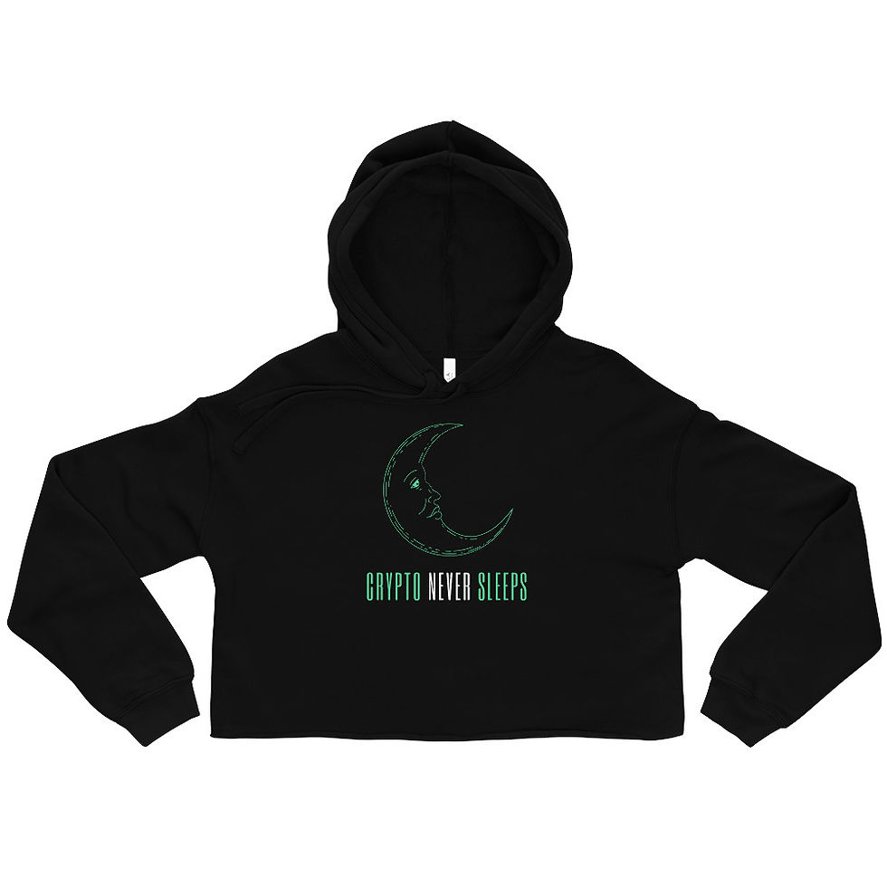 Crypto Never Sleeps - Cropped Hoodie