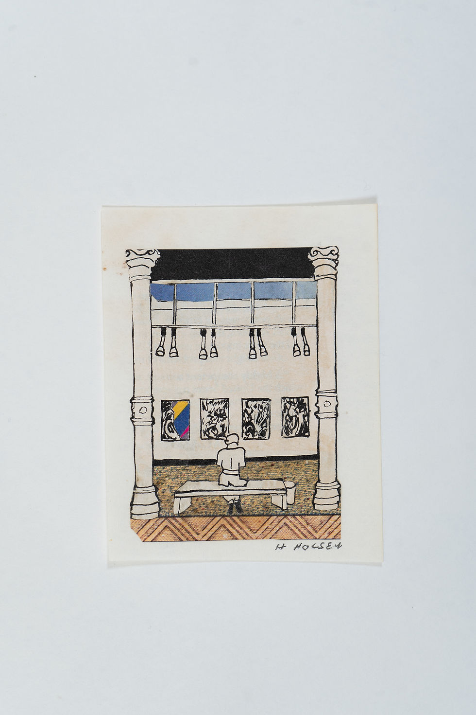 Herbert Holsey, Untitled, ca. 1990, Collage on paper, 3.5 x 2.5 in, courtesy of OSMOS