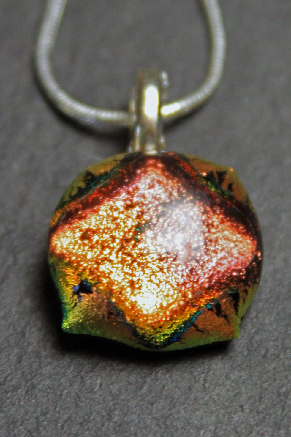 Thumbnail: Copper dichroic pendant with  chain