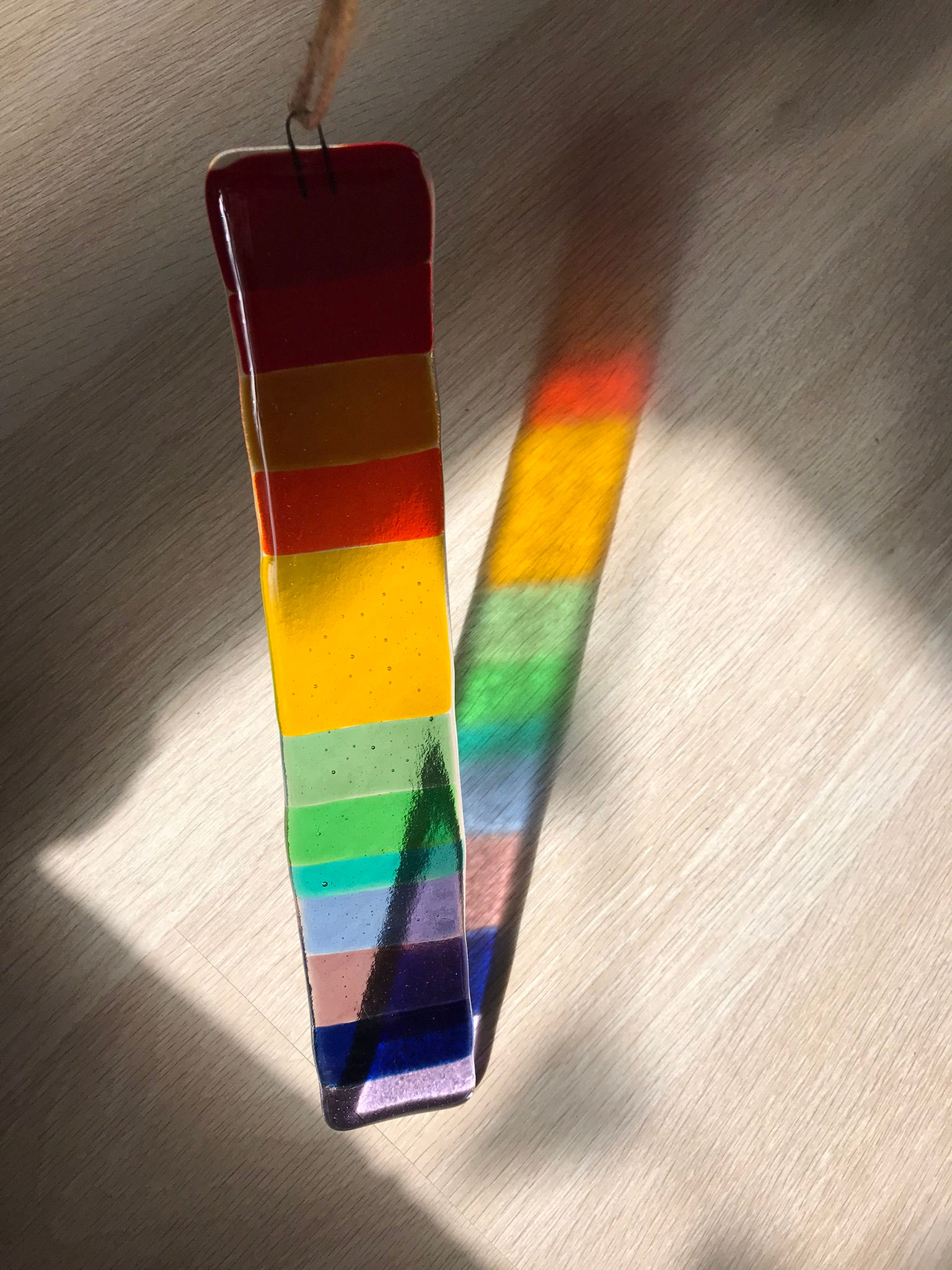 "Coloured Light" fused glass Light-catcher