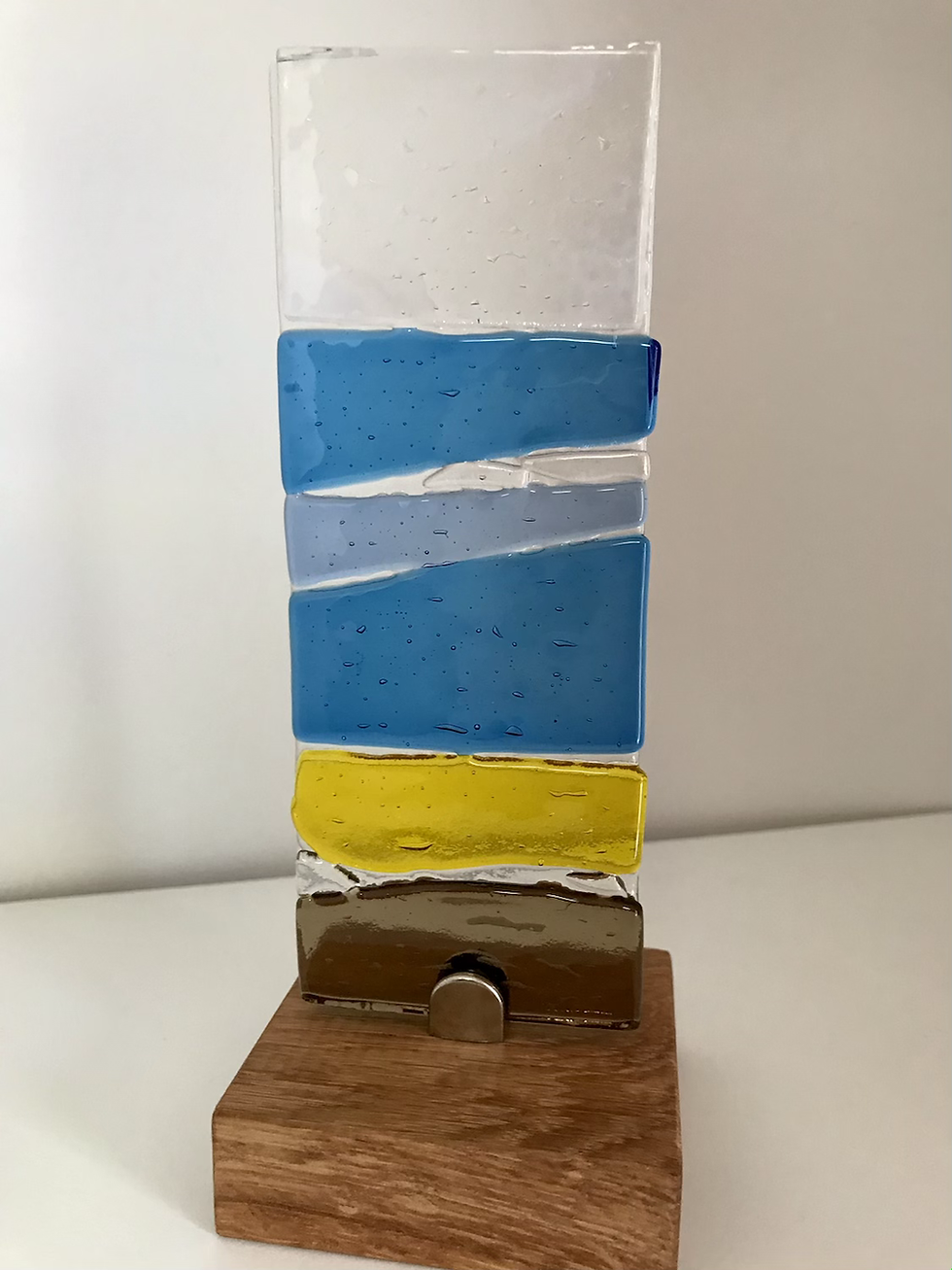 Thumbnail: “By the ocean” Freestanding Fused Glass Light Catcher
