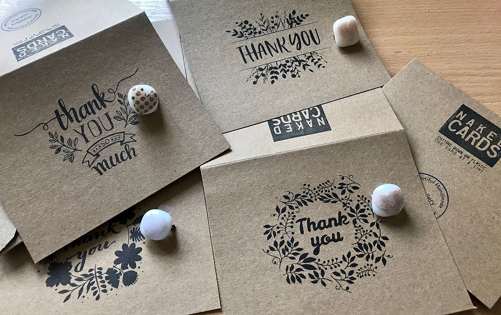 Thank you card with Fused Glass Brooch/Badge