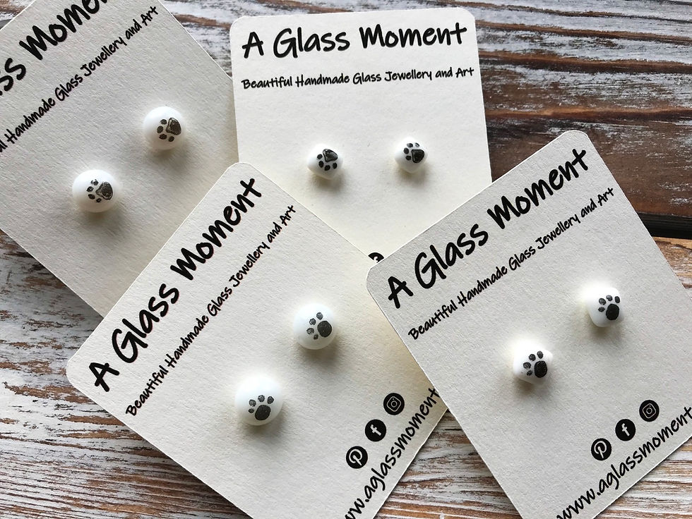 Thumbnail: Paw print earrings on sterling silver