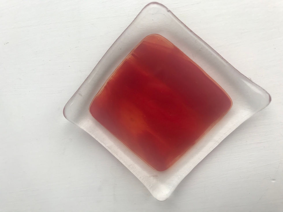 Thumbnail: Fused glass soap/trinket dish -Fire and Ice