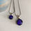 Thumbnail: Fused glass deep indigo pendant and chain