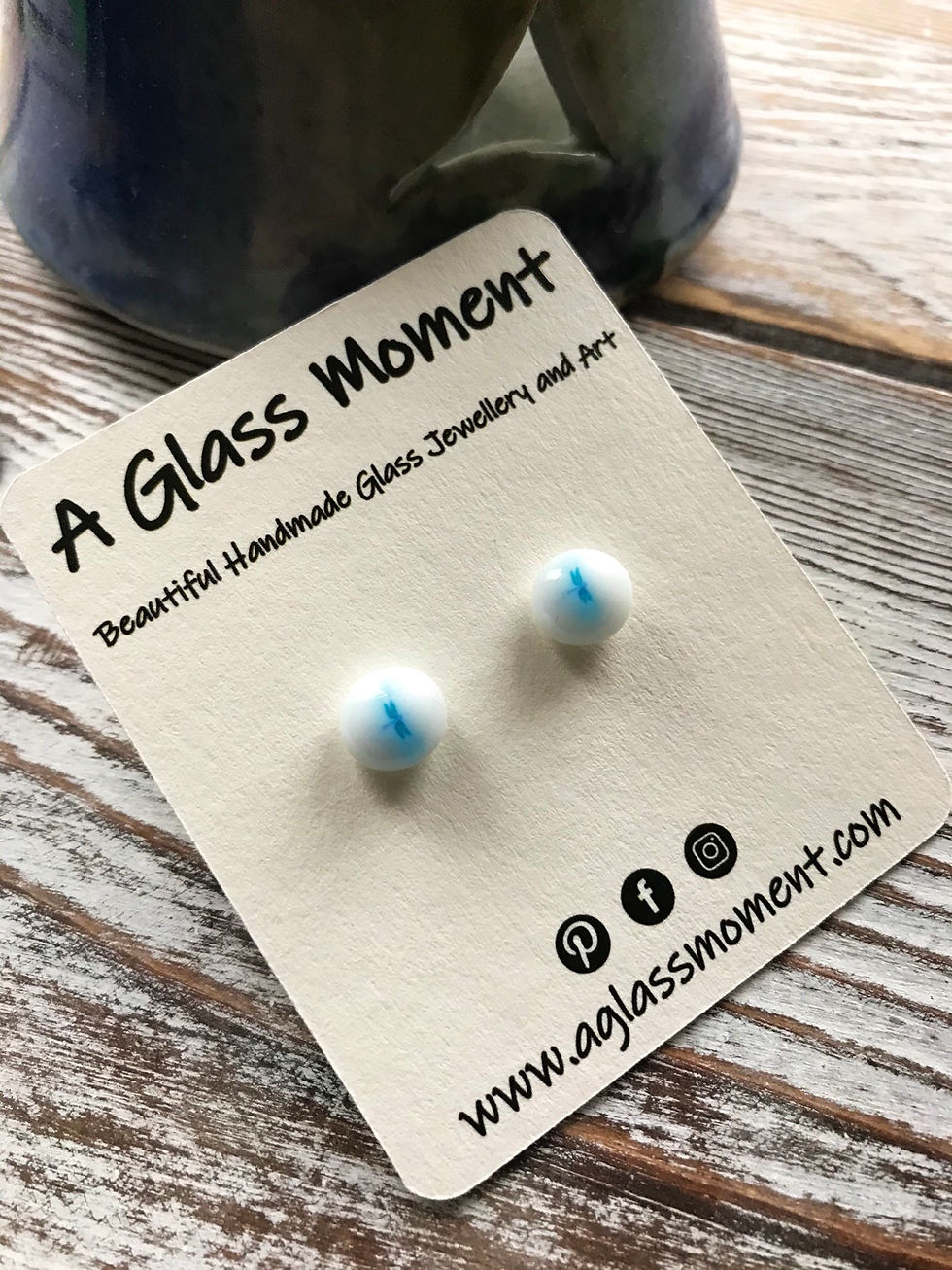 Thumbnail: Fused Glass Ear-rings: Butterfly;ladybird;dragonfly;bee