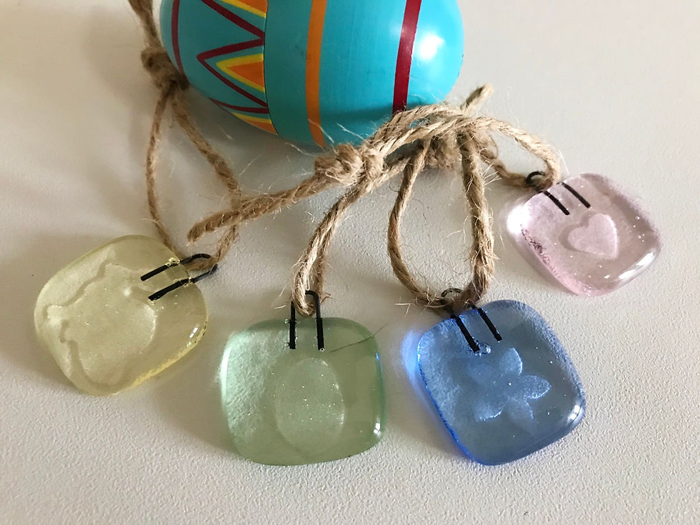 Thumbnail: Fused Glass Easter decorations