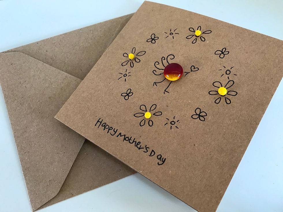 Thumbnail: Handmade Fused Glass and Ink Mother’s Day Card