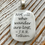 Thumbnail: Not all who wander are lost Fused Glass pendant with waxed cord or chain 