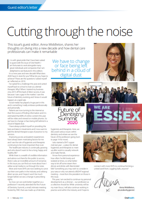 Anna Middleton in Oral Health Mag