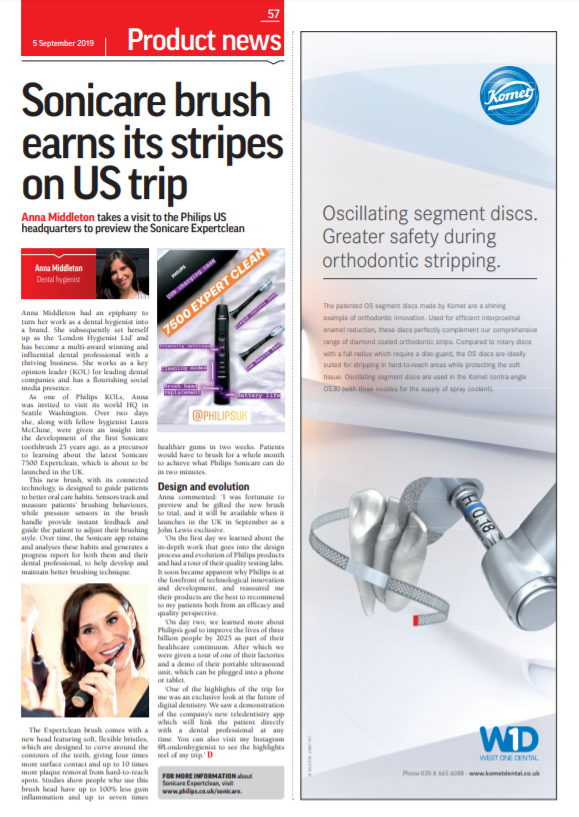 Anna Middleton in Dentistry Magazine