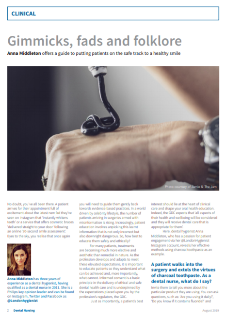 Anna Middleton in Dental Nursing Mag