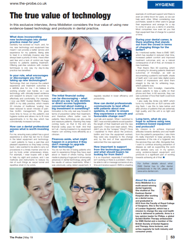 London Hygienist in The Probe