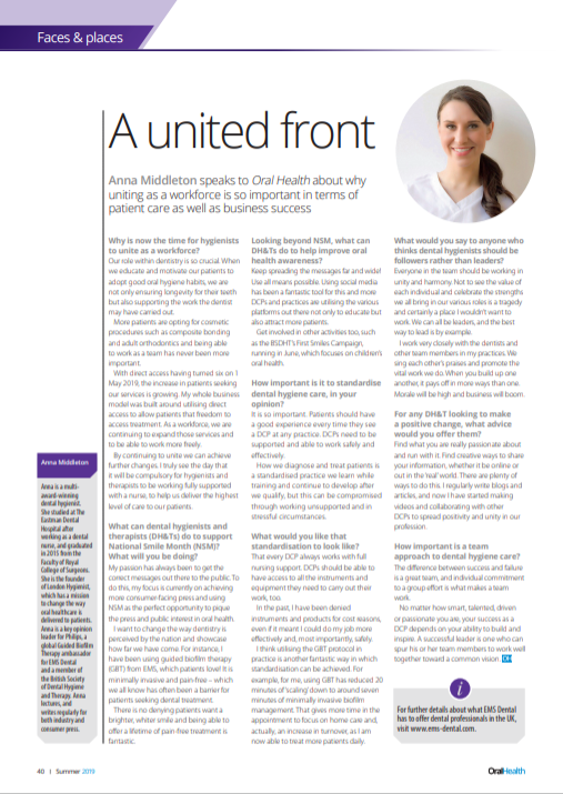 London Hygienist in Oral Health Mag