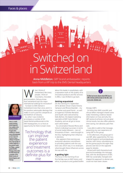 Anna Middleton in Oral Health Mag