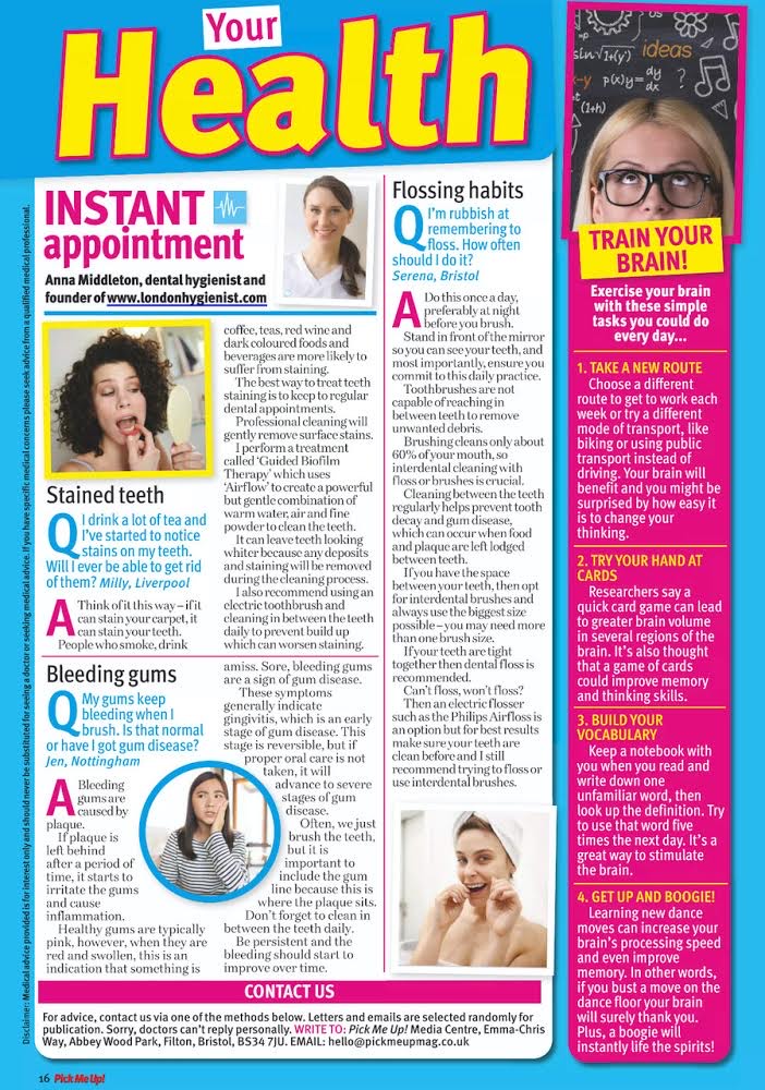 London Hygienist in Pick Me Up!