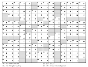 Spring 2025 Crossword Answers