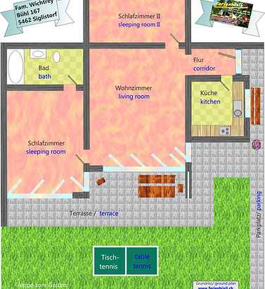 Grundriss ferienhüsli.ch Ferienwohnung Pension Gasthaus