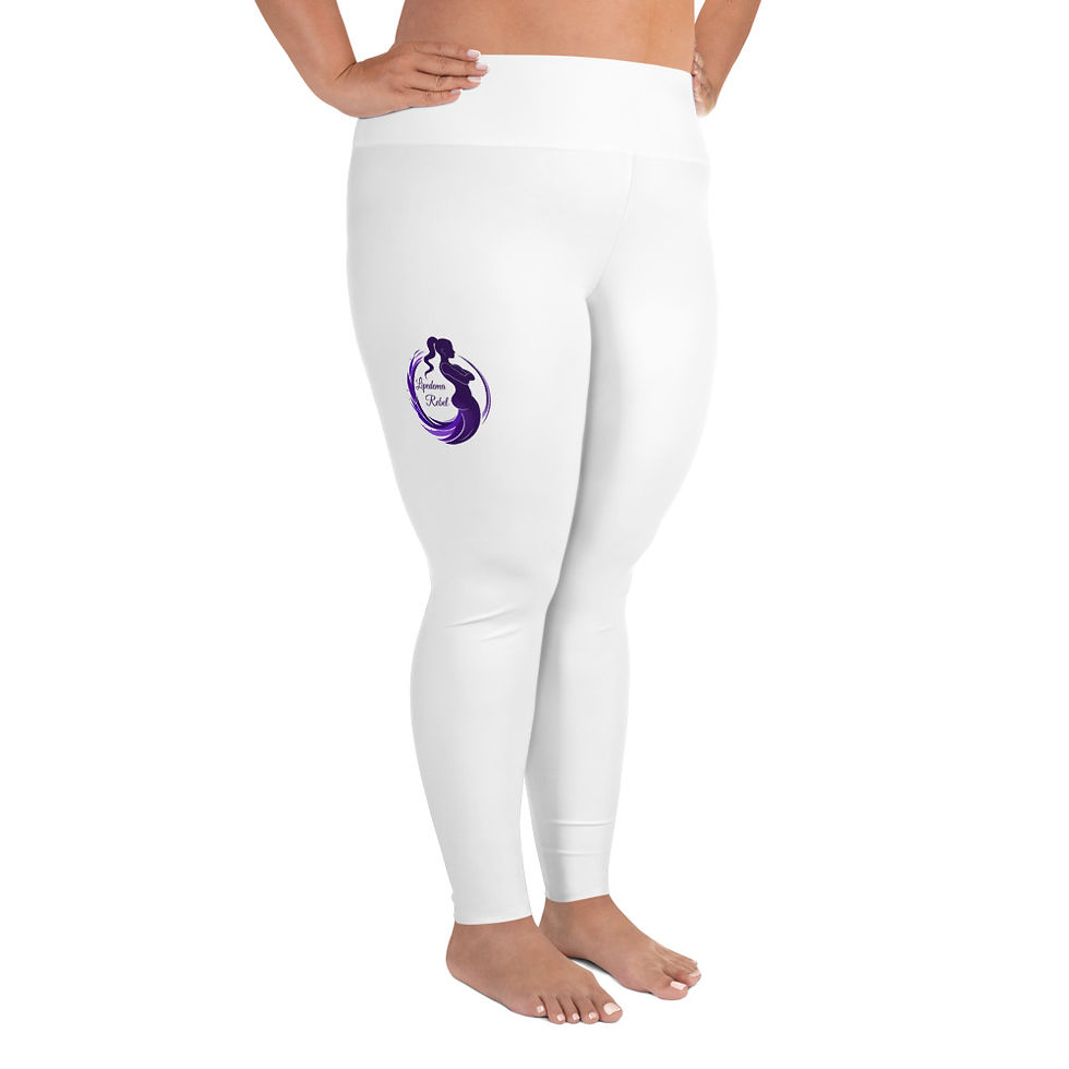 Thumbnail: Plus Size Leggings with "Lipedema Rebel" Print