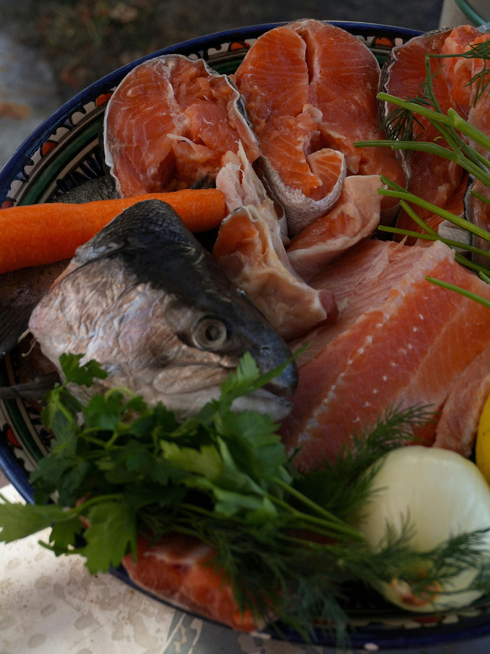 preparo de salmón fresco