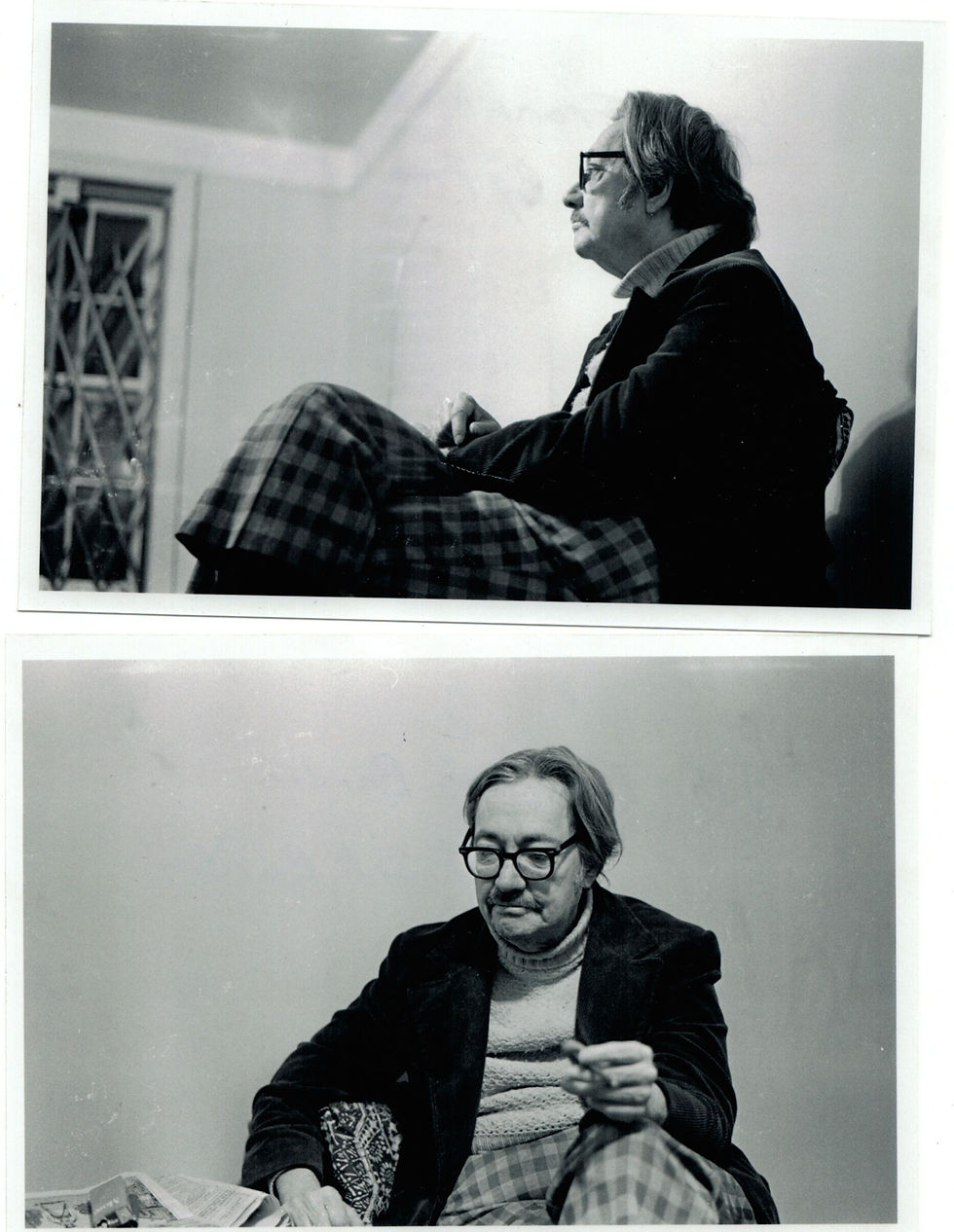 Two photographs of John Franklin Bardin, American crime writer of psychological thrillers.