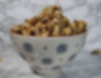 Honey cinnamon popcorn in a large bowl
