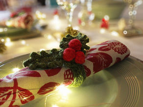 Unique Crochet Holly Napkin Rings for Christmas